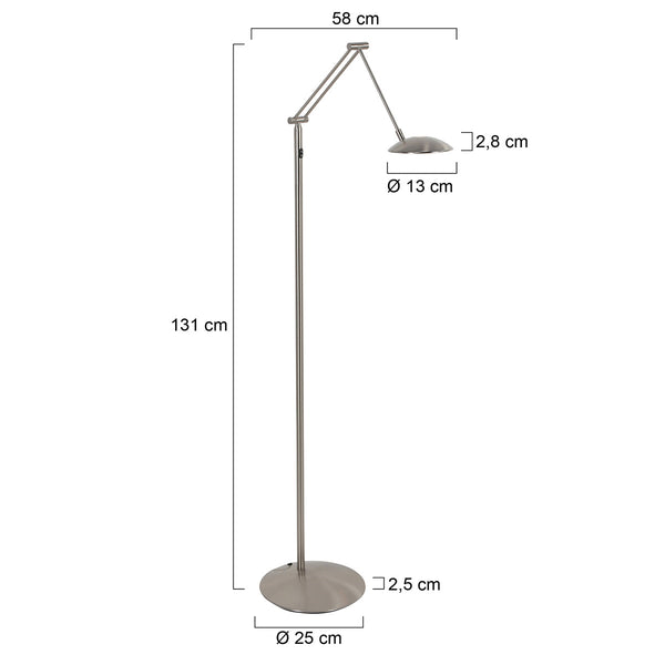 Leeslamp daphne 2 4601st - stalen leeslamp met verstelbaar licht