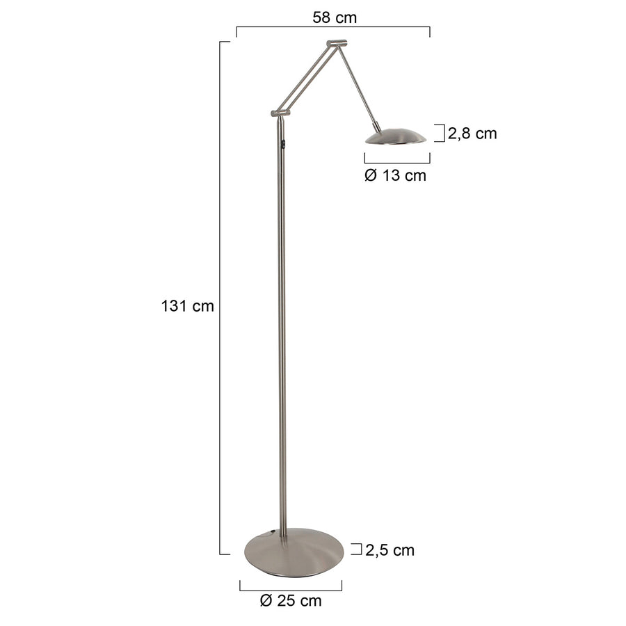 Leeslamp daphne 2 4601st - stalen leeslamp met verstelbaar licht