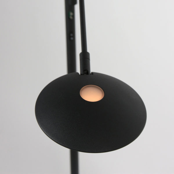 Vloerlamp daphne 2 4602zw - zwarte uplight met leesarm
