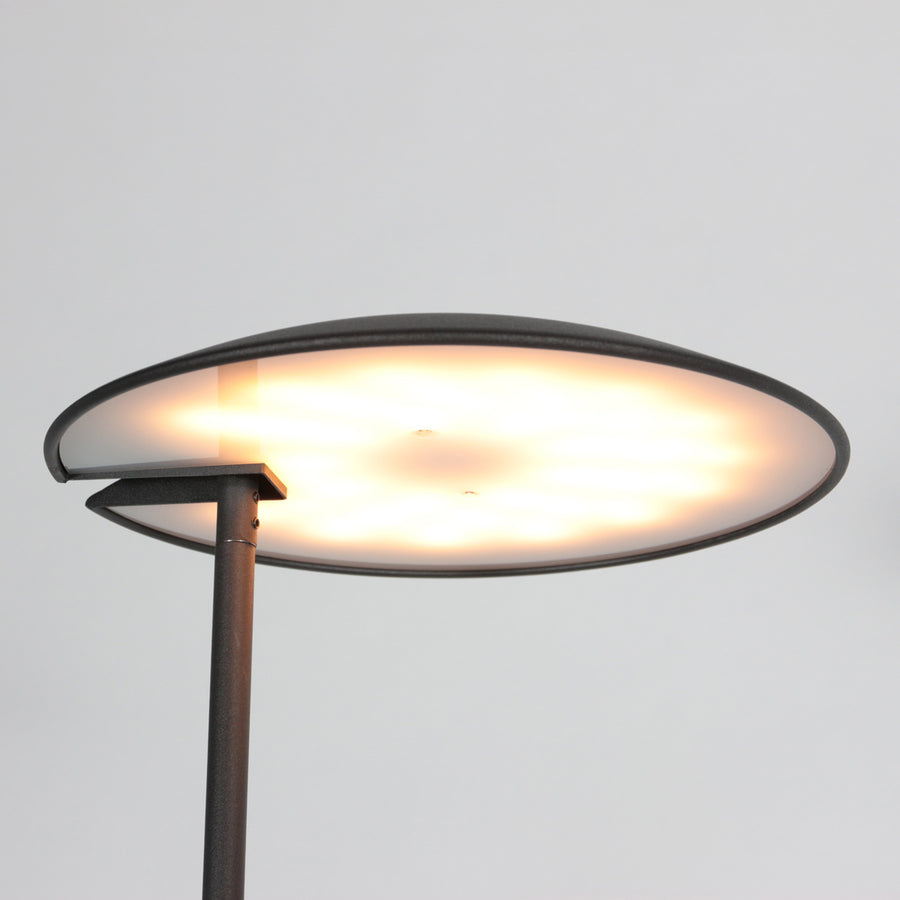Vloerlamp daphne 2 4602zw - zwarte uplight met leesarm