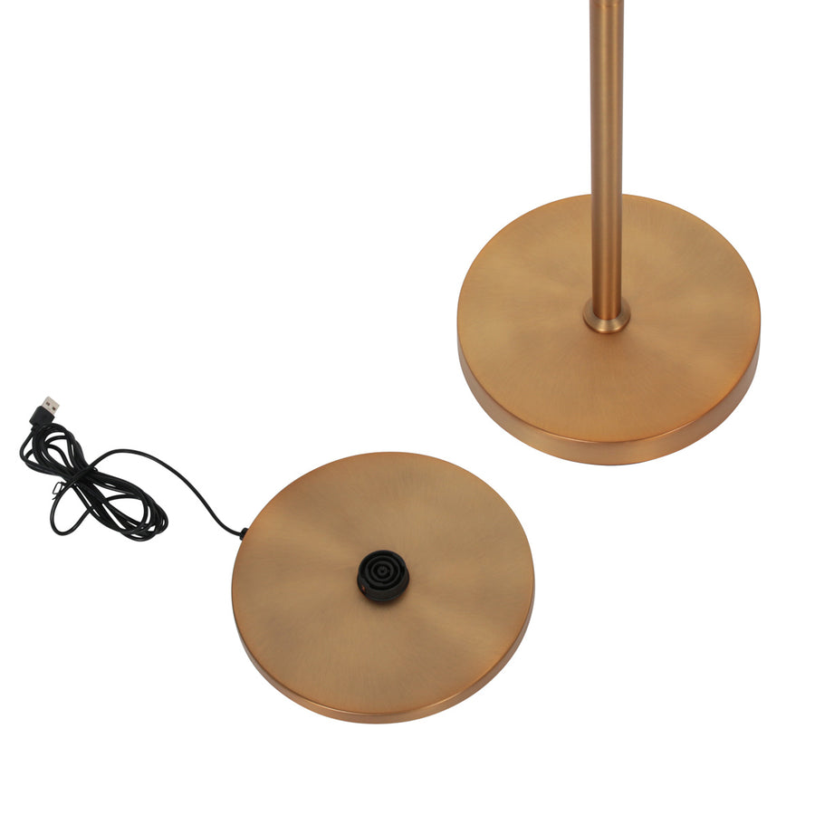 Leeslamp glowgo 4603br – bronzen vloerlamp met accu en dimmer