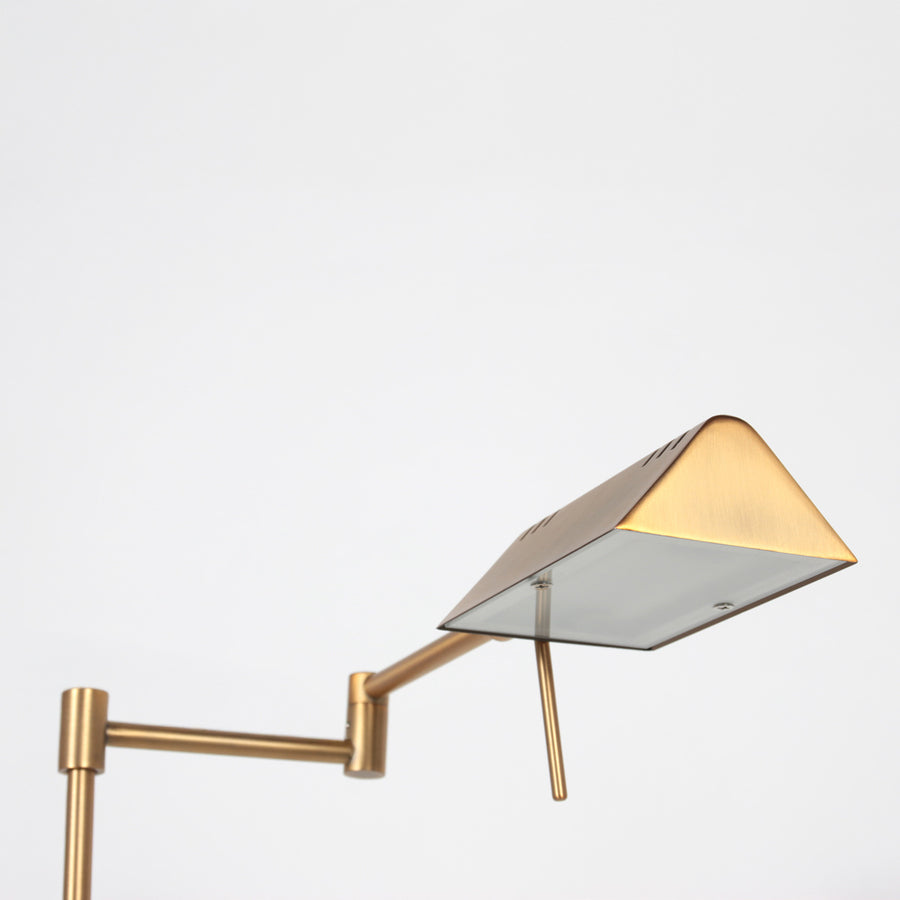 Leeslamp glowgo 4603br – bronzen vloerlamp met accu en dimmer