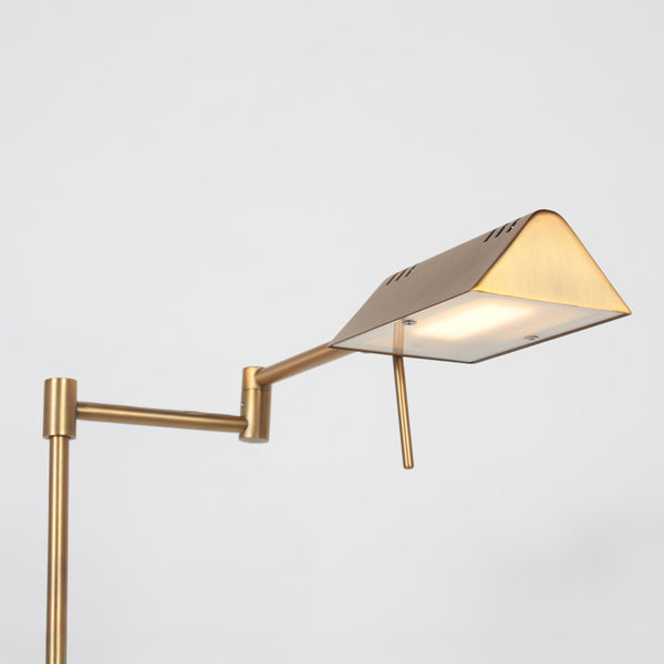 Leeslamp glowgo 4603br – bronzen vloerlamp met accu en dimmer