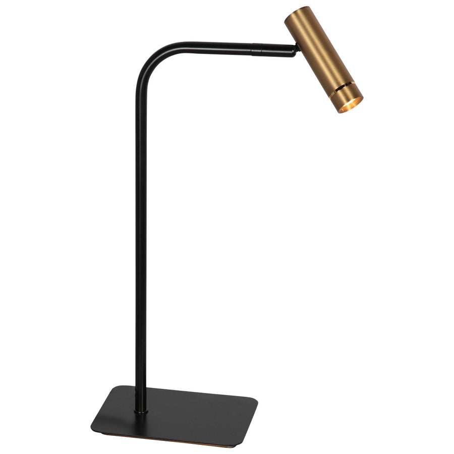 Tafellamp lumo 4606br - stijlvolle leeslamp in brons met zwart