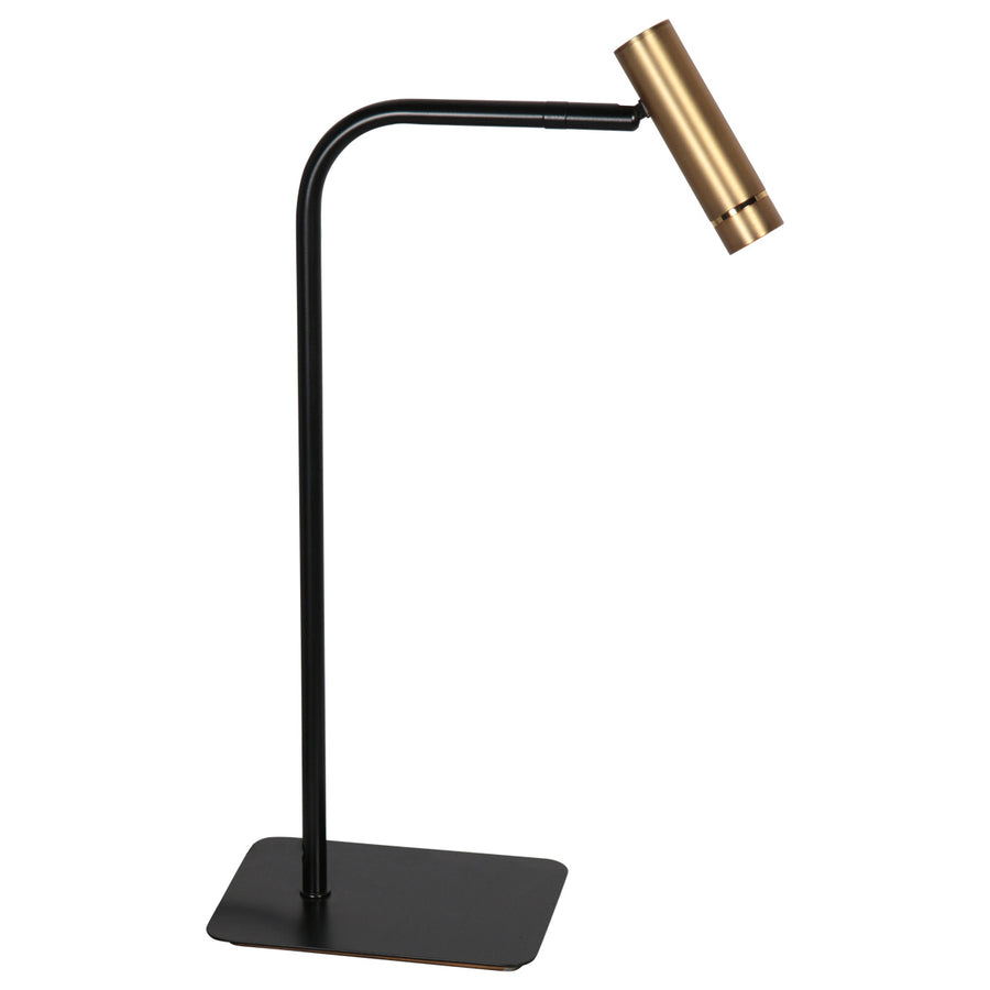 Tafellamp lumo 4606br - stijlvolle leeslamp in brons met zwart