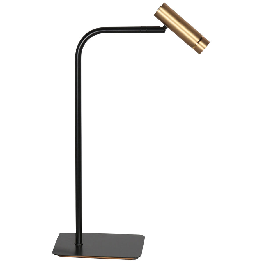 Tafellamp lumo 4606br - stijlvolle leeslamp in brons met zwart