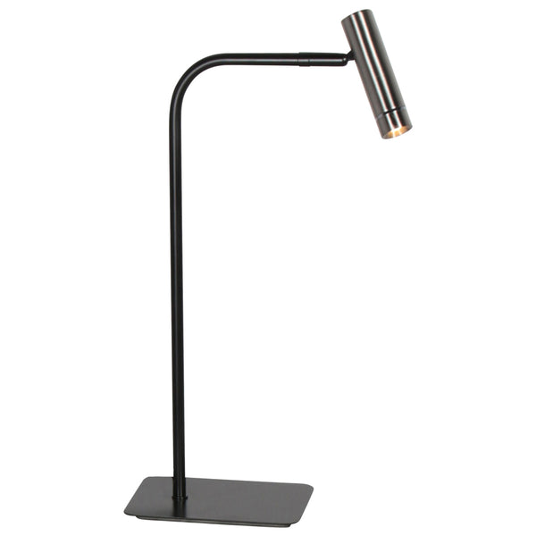 Tafellamp lumo 4606st - stijlvolle verstelbare leeslamp in staal met zwart