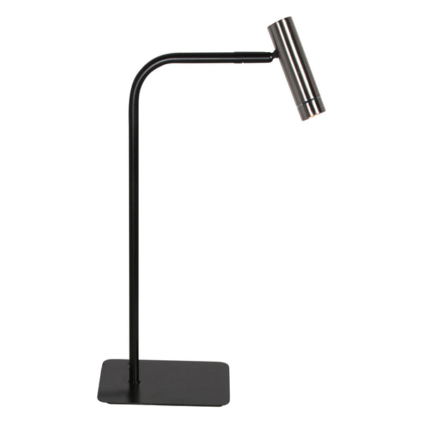 Tafellamp lumo 4606st - stijlvolle verstelbare leeslamp in staal met zwart