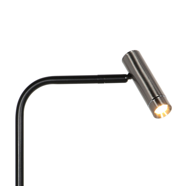 Tafellamp lumo 4606st - stijlvolle verstelbare leeslamp in staal met zwart