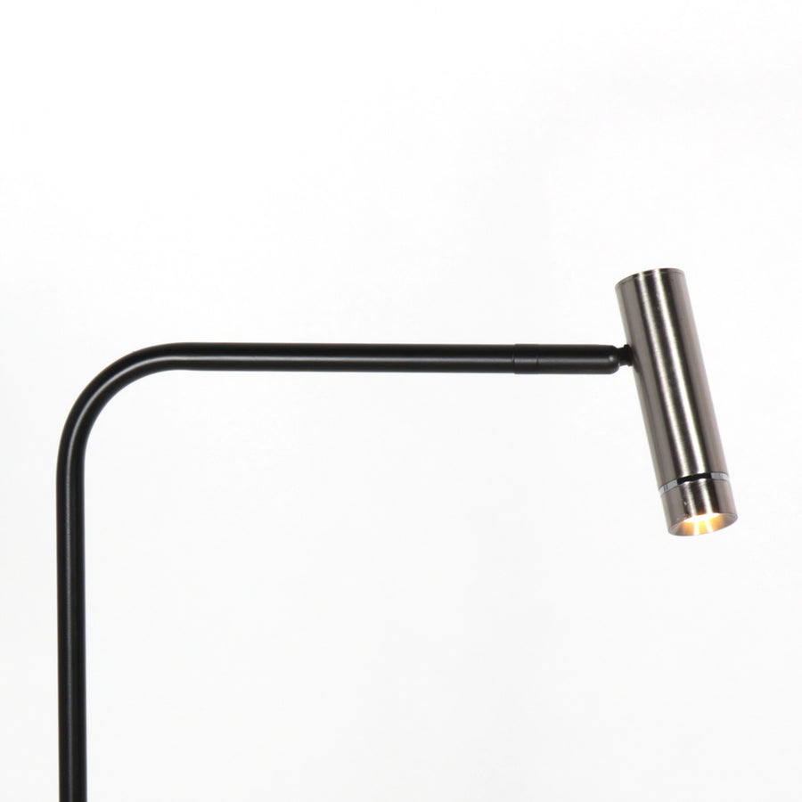 Vloerlamp lumo 4607st - moderne leeslamp zwart met staal