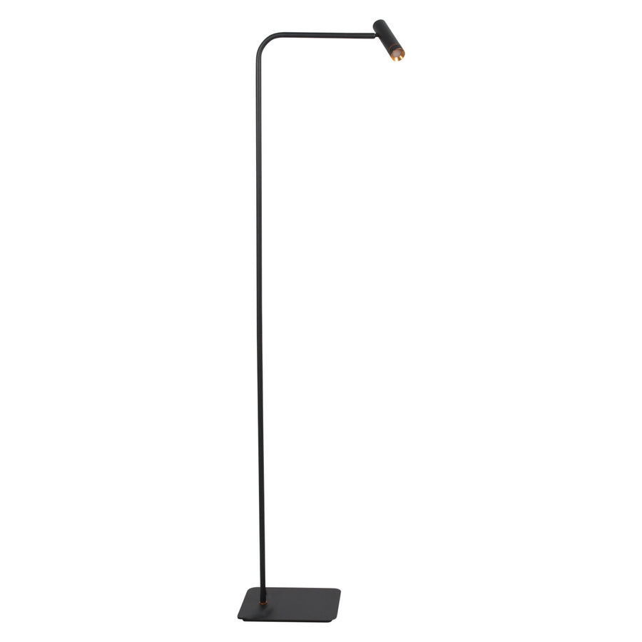 Vloerlamp lumo 4607zw - moderne zwarte leeslamp met strak design