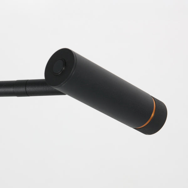 Vloerlamp lumo 4607zw - moderne zwarte leeslamp met strak design