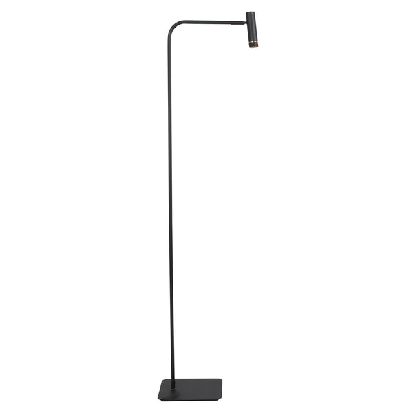 Vloerlamp lumo 4607zw - moderne zwarte leeslamp met strak design