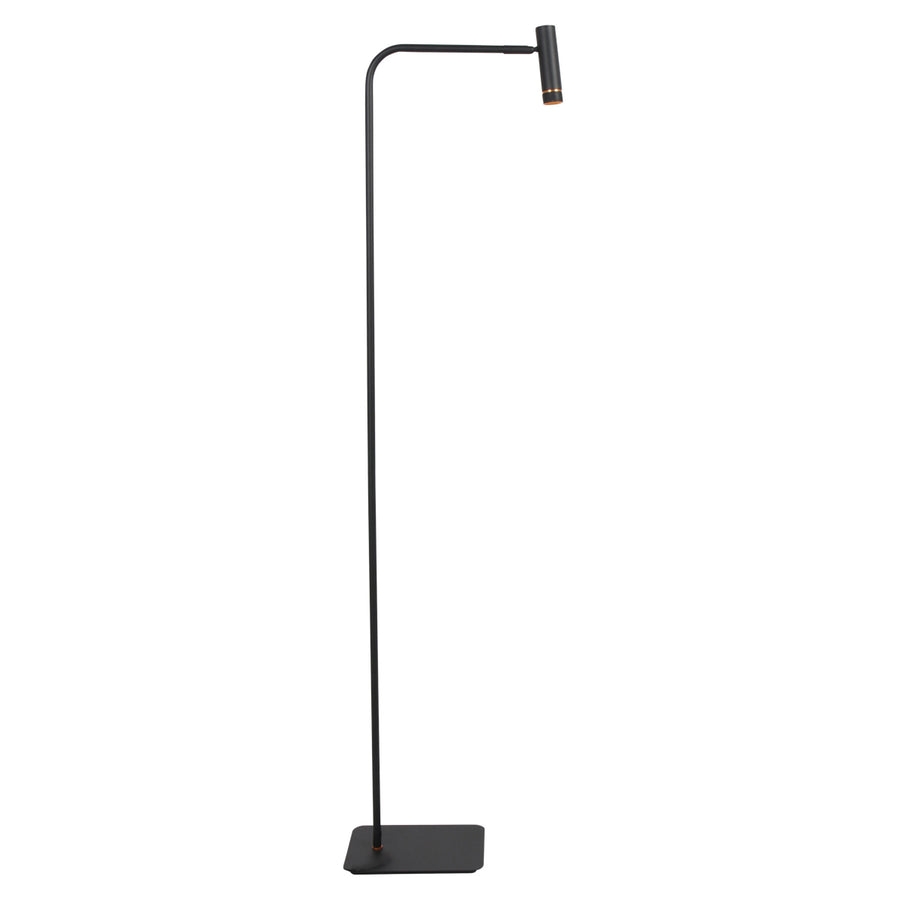 Vloerlamp lumo 4607zw - moderne zwarte leeslamp met strak design