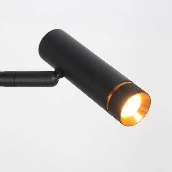 Vloerlamp lumo 4607zw - moderne zwarte leeslamp met strak design