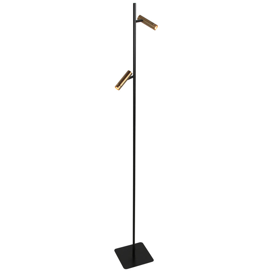 Vloerlamp lumo 4608br – moderne tweelichts leeslamp met bronzen accenten