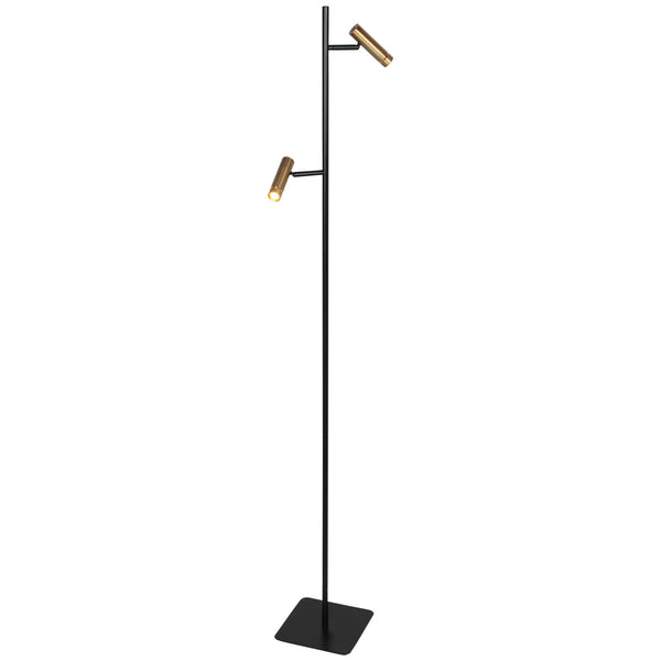 Vloerlamp lumo 4608br – moderne tweelichts leeslamp met bronzen accenten