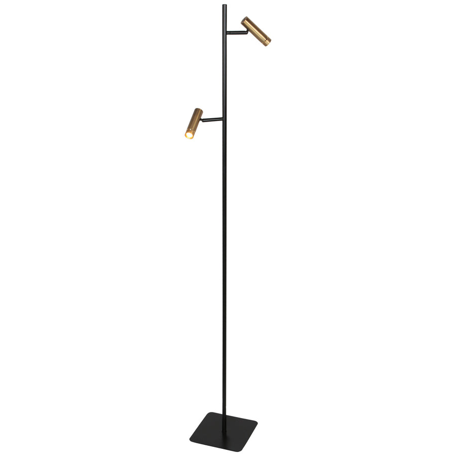 Vloerlamp lumo 4608br – moderne tweelichts leeslamp met bronzen accenten