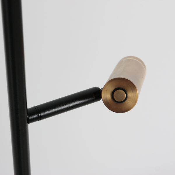 Vloerlamp lumo 4608br – moderne tweelichts leeslamp met bronzen accenten