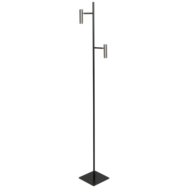 Vloerlamp lumo 4608st – eigentijdse tweelichts leeslamp met stalen accenten