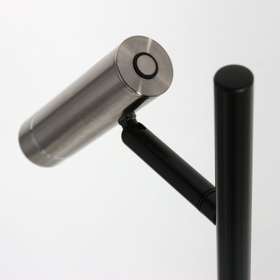 Vloerlamp lumo 4608st – eigentijdse tweelichts leeslamp met stalen accenten