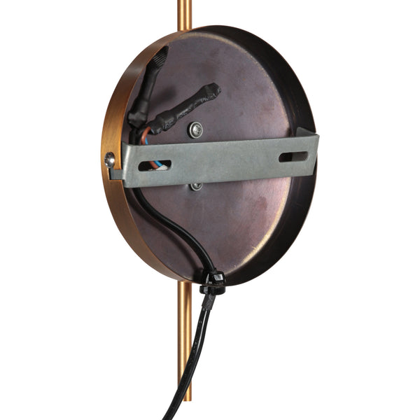Wandlamp bollique 4609br bronskleurige lamp met amberglas