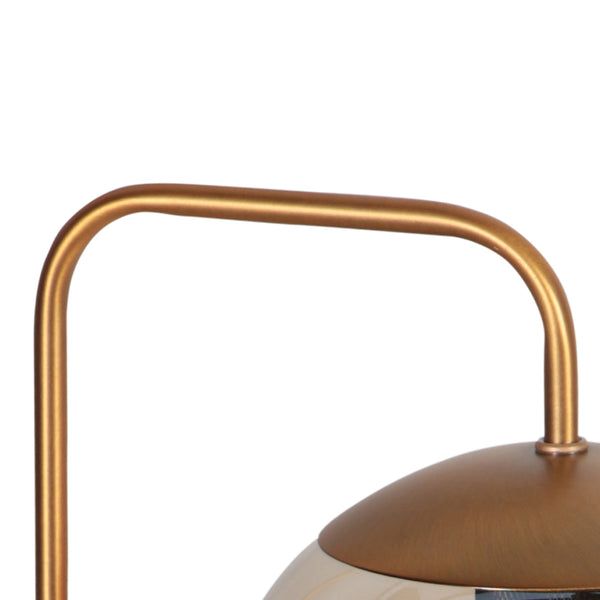 Wandlamp bollique 4609br bronskleurige lamp met amberglas