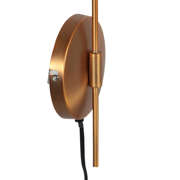 Wandlamp bollique 4609br bronskleurige lamp met amberglas