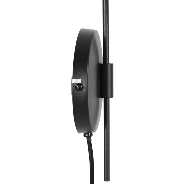 Wandlamp bollique 4609zw zwarte lamp met smoke glas