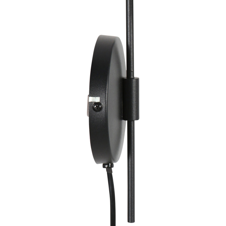 Wandlamp bollique 4609zw zwarte lamp met smoke glas