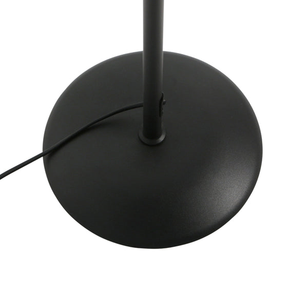 Vloerlamp bollique 4611zw sfeervolle zwarte 3 lichts lamp met smoke glas