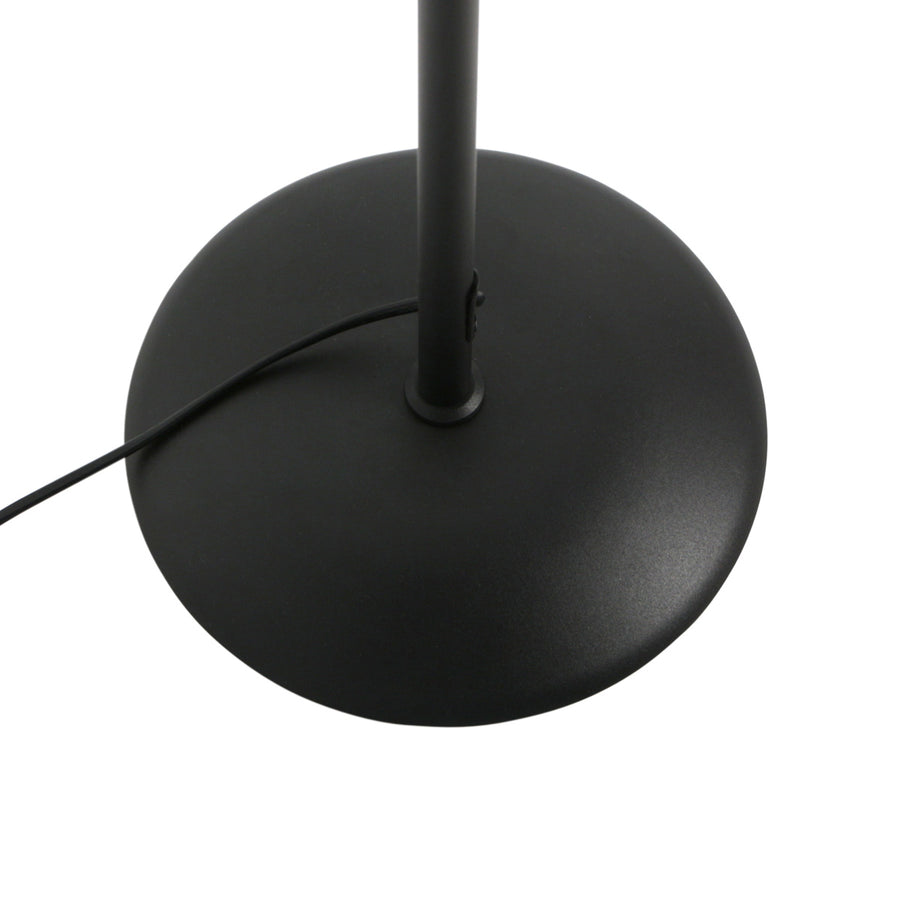 Vloerlamp bollique 4611zw sfeervolle zwarte 3 lichts lamp met smoke glas