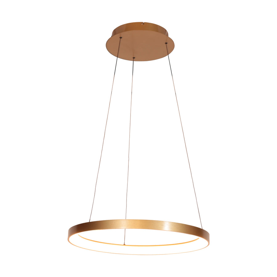 Gouden hanglamp ringlede 4612go, met cable-lift
