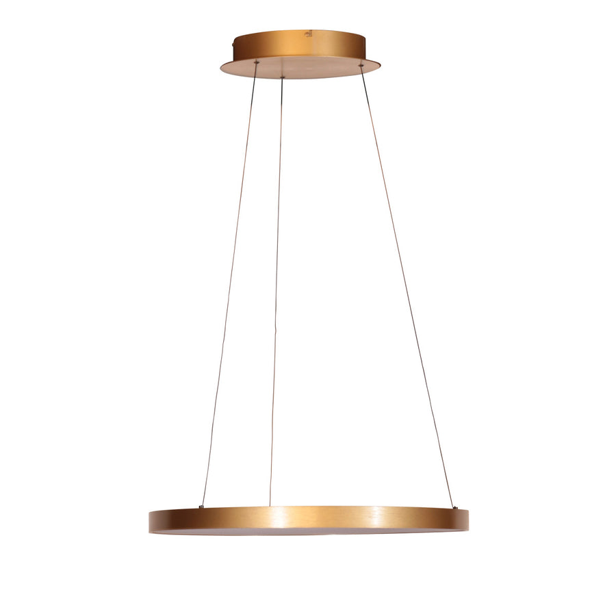 Gouden hanglamp ringlede 4612go, met cable-lift