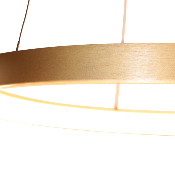 Gouden hanglamp ringlede 4612go, met cable-lift