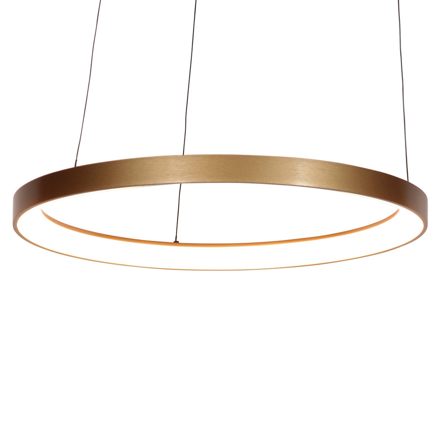Gouden hanglamp ringlede 4612go, met cable-lift