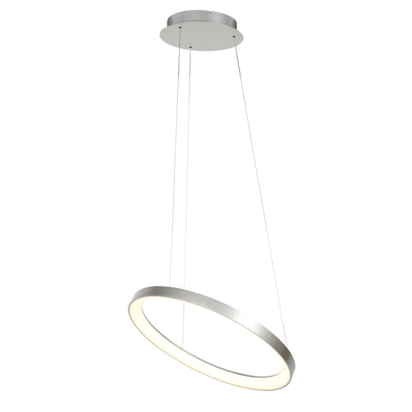 Stalen hanglamp ringlede 4612st met cable-lift systeem