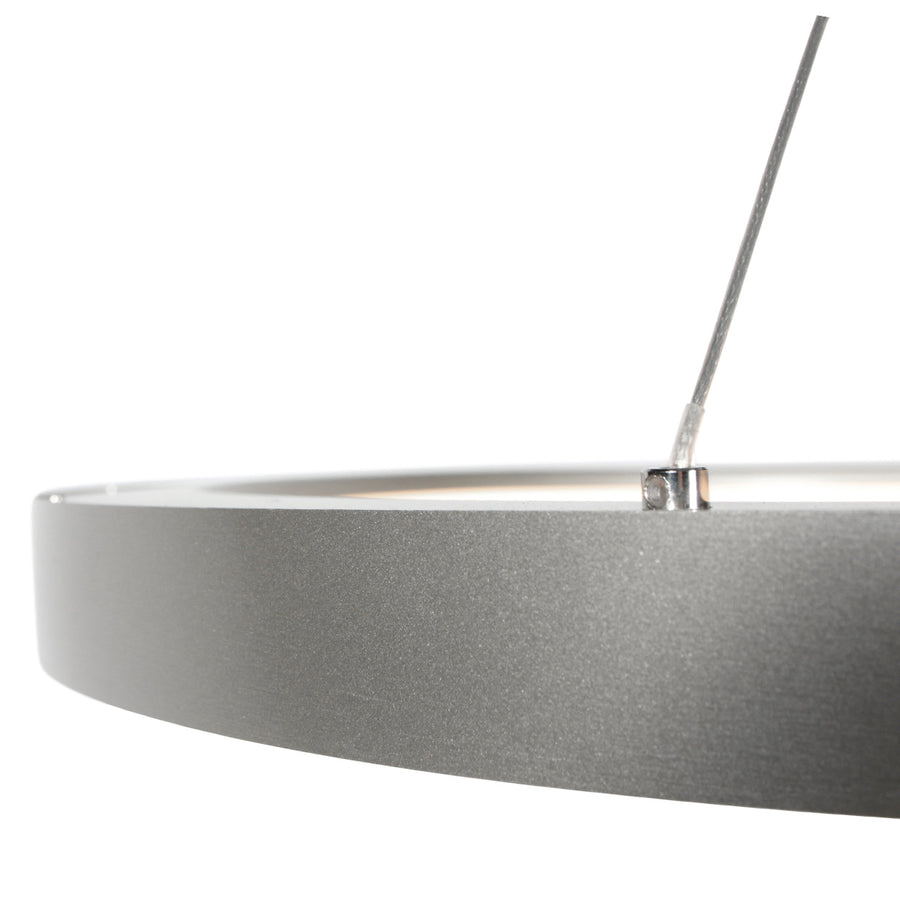 Stalen hanglamp ringlede 4612st met cable-lift systeem