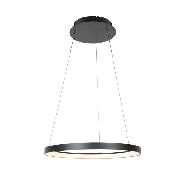Zwarte hanglamp ringlede 4612zw met cable-lift systeem