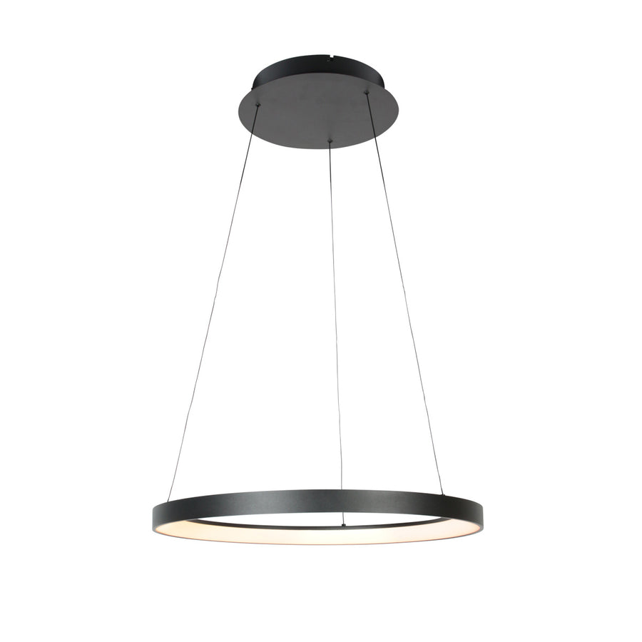 Zwarte hanglamp ringlede 4612zw met cable-lift systeem
