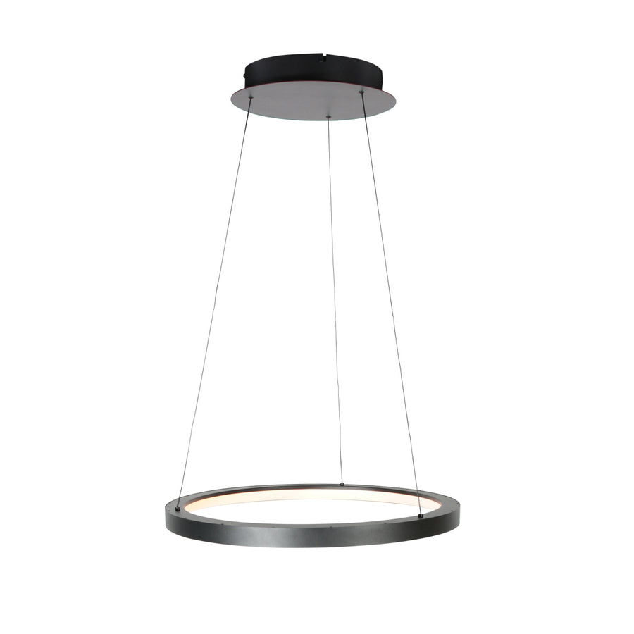 Zwarte hanglamp ringlede 4612zw met cable-lift systeem