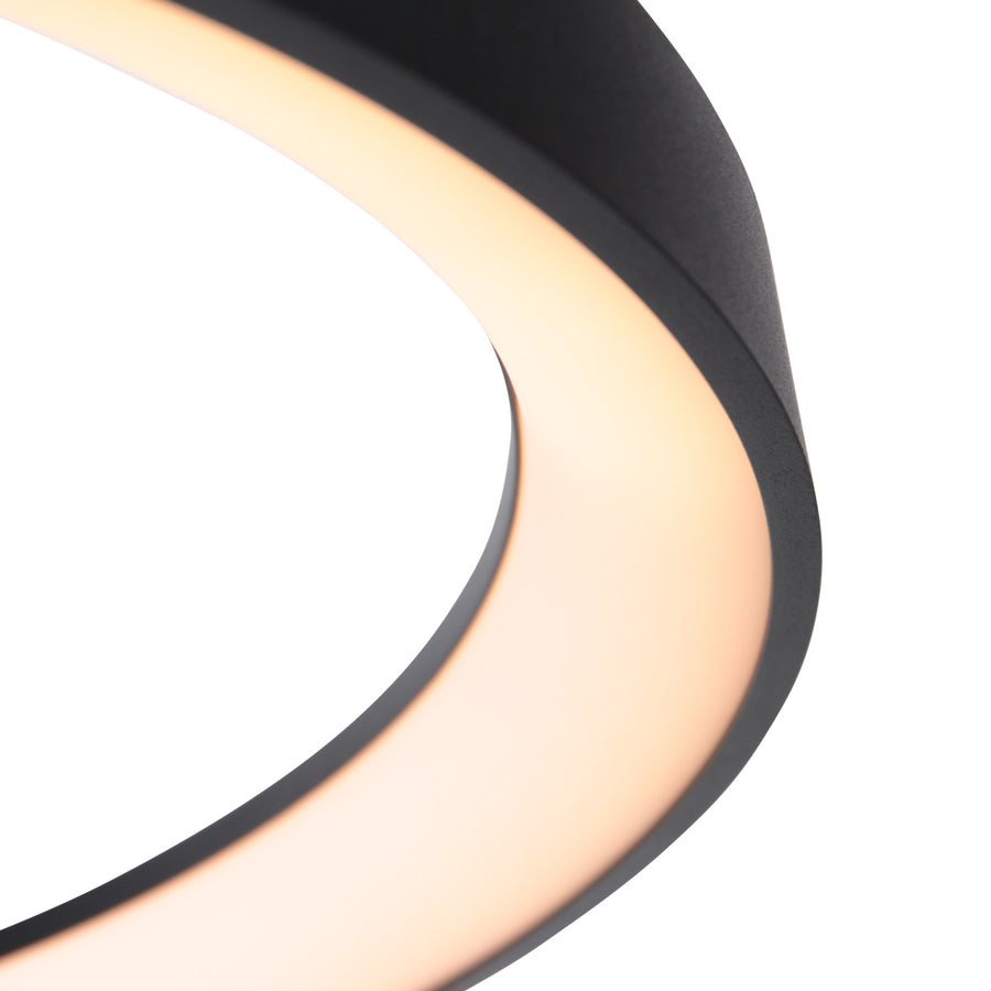 Zwarte hanglamp ringlede 4612zw met cable-lift systeem