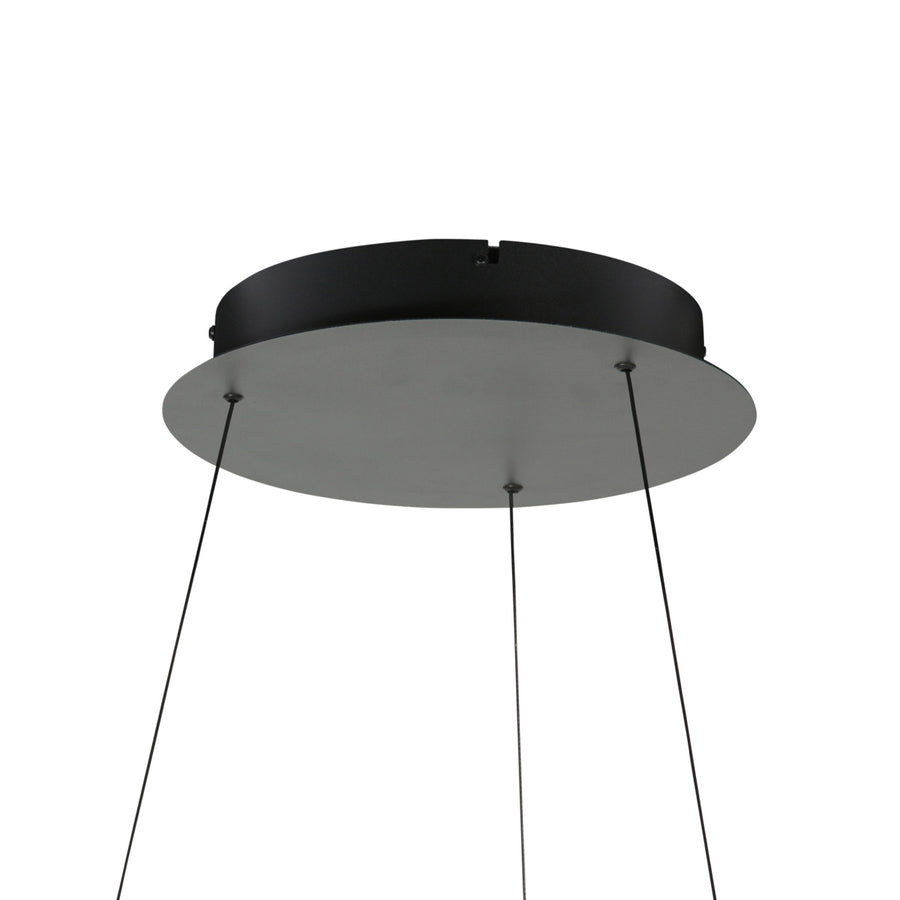 Zwarte hanglamp ringlede 4612zw met cable-lift systeem