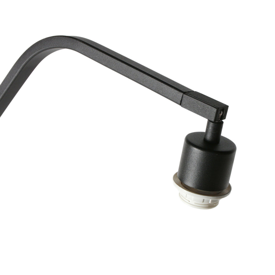 Zwarte vloerlamp zig-zag 4641zw - met sfeervolle linnen kap