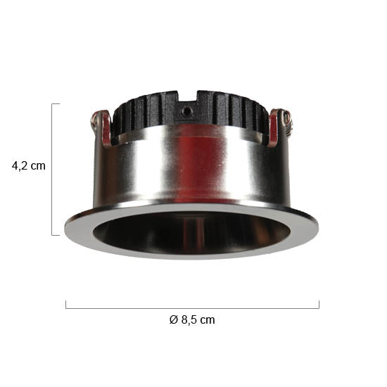 Pelite 4705st – staalkleurige inbouwspot met twee lichtstanden
