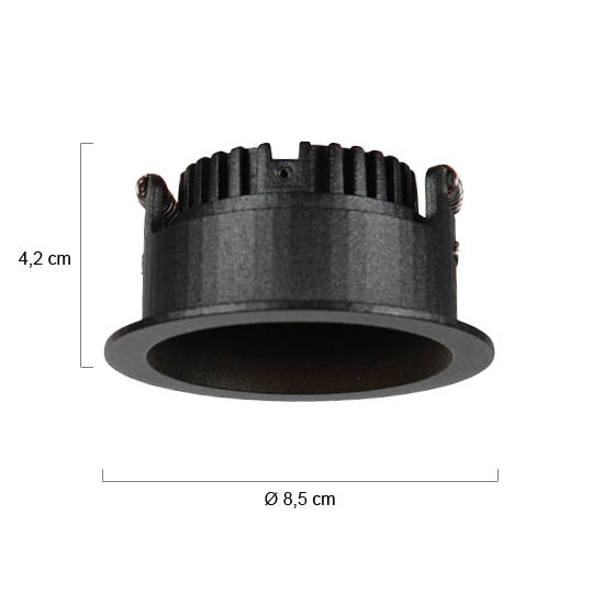 Pelite 4705zw – zwarte inbouwspot met twee lichtstanden