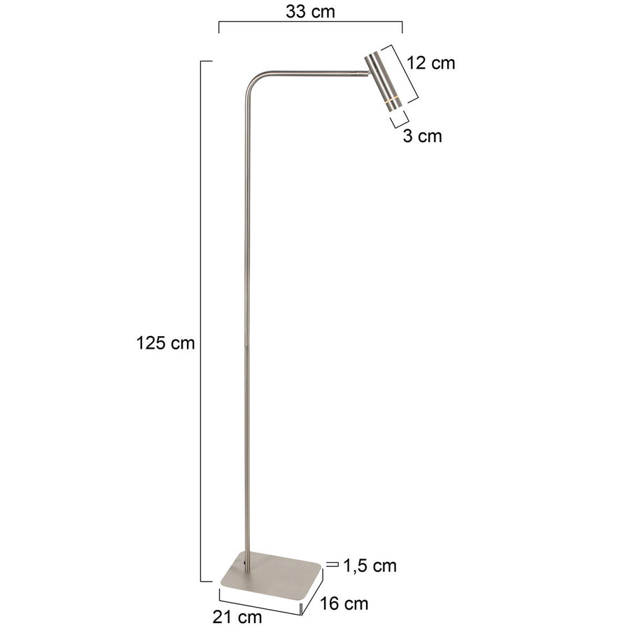 Volari 4710st stalen vloerlamp met indirect licht detail