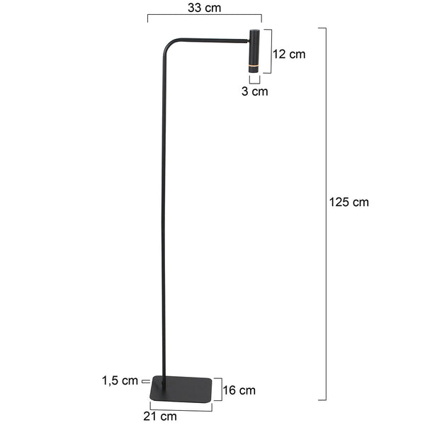 Volari 4710zw zwarte vloerlamp met warm licht