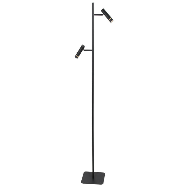 Vloerlamp volari 4711zw zwarte 2-lichts leeslamp met dim to warm led