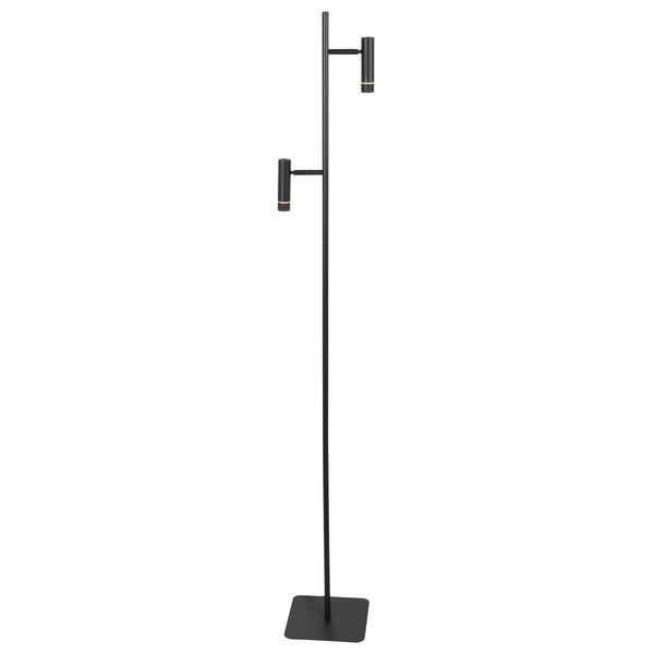 Vloerlamp volari 4711zw zwarte 2-lichts leeslamp met dim to warm led